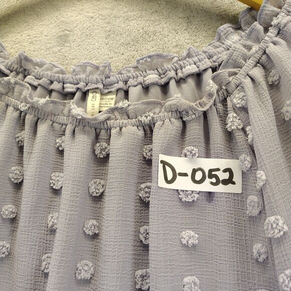 Cato Women's Off The Shoulder Pokadot Flutter Bell Sleeve Lavender Gray Size 18W - Picture 8 of 10